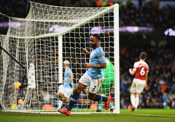 Raheem Sterling ran over Arsenal's right flank